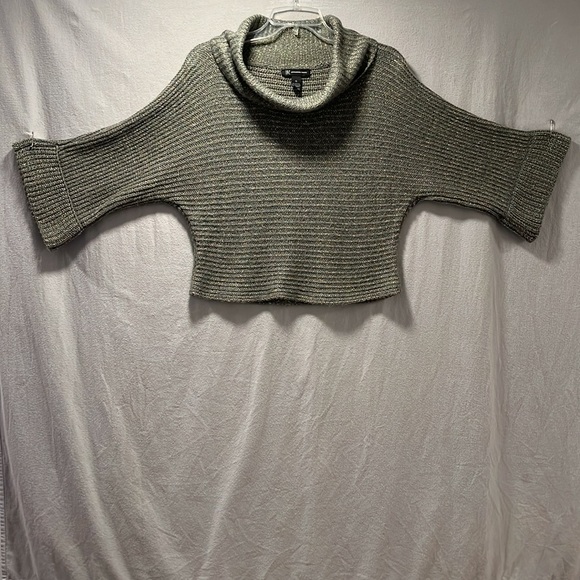 Olive Green with Gold Metallic Crop Sweater by INC International Concepts in XL - Picture 2 of 12